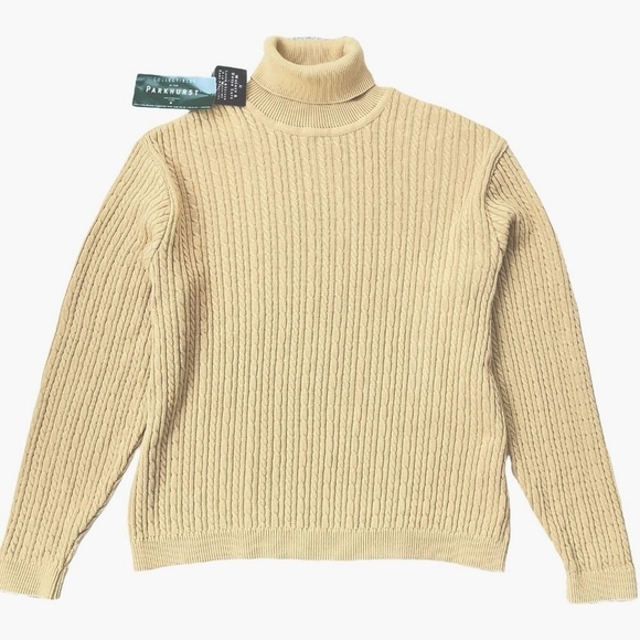Parkhurst Sweaters - Parkhurst 100% Cotton Turtleneck Sweater, Cornstalk Yellow, Women’s XL